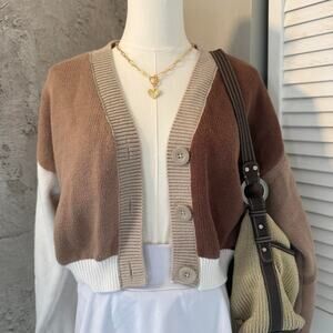 Brown & White Hollister Fall Cardigan